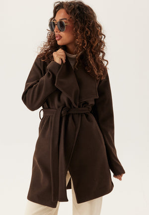 Vicooley Collar Belt Coat