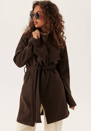 Vicooley Collar Belt Coat