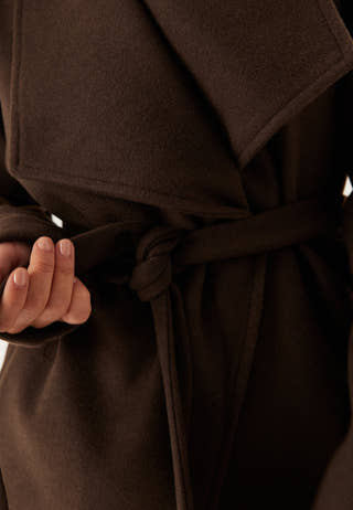 Vicooley Collar Belt Coat