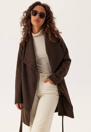 Vicooley Collar Belt Coat