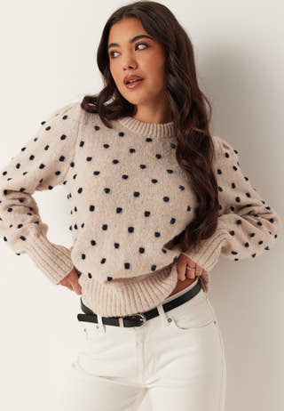 Vidottie L/S O-NECK KNIT TOP O