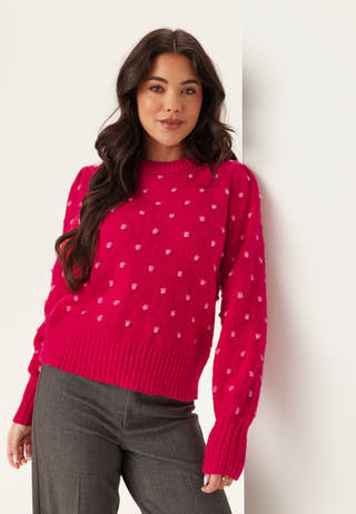 Vidottie L/S O-NECK KNIT TOP O