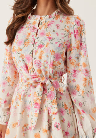 Vielma O-neck L/S SHORT DRESS