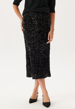Vifaith Hw Midi Sequin Skirt