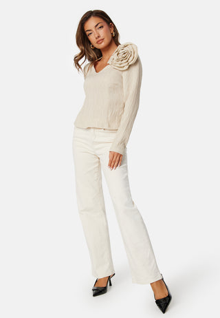 Viflowery Short L/S V-Neck Top