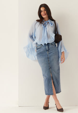 Vijaf Hw Midi Denim Skirt-noos