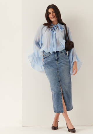 Vijaf Hw Midi Denim Skirt-noos