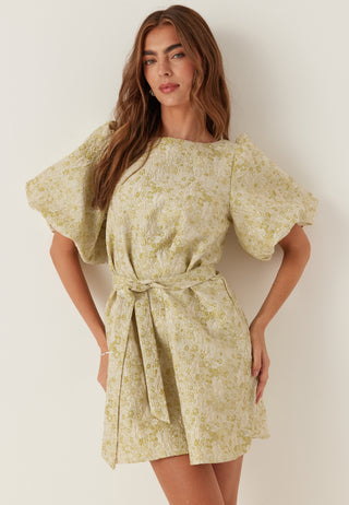 Vikaia Boat Neck 2/4 JACQ SHORT DRESS