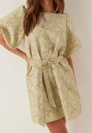 Vikaia Boat Neck 2/4 JACQ SHORT DRESS