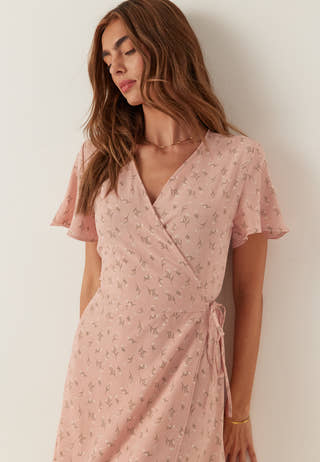 Vilovie S/S Wrap Midi Dress