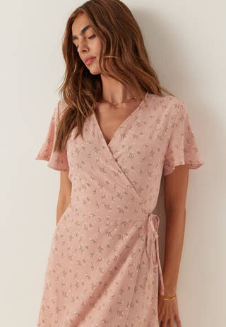 Vilovie S/S Wrap Midi Dress