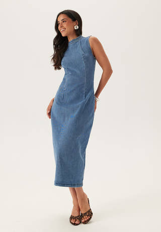 Vinona S/L Midi Denim Dress