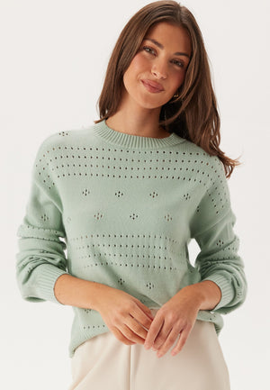 Viril L/S O-Neck Pointelle Knit