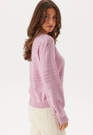 Viril L/S O-Neck Pointelle Knit