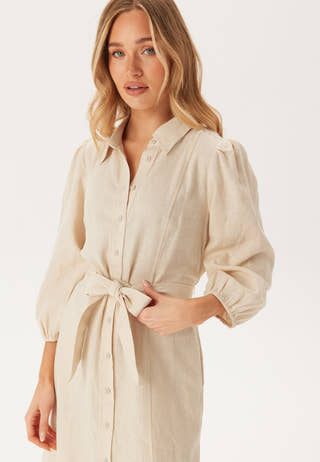 Yasflaxy 3/4 LINEN SHIRT DRESS