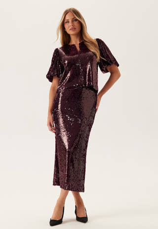 Yasroyalina Hmw Sequin Ankle Skirt